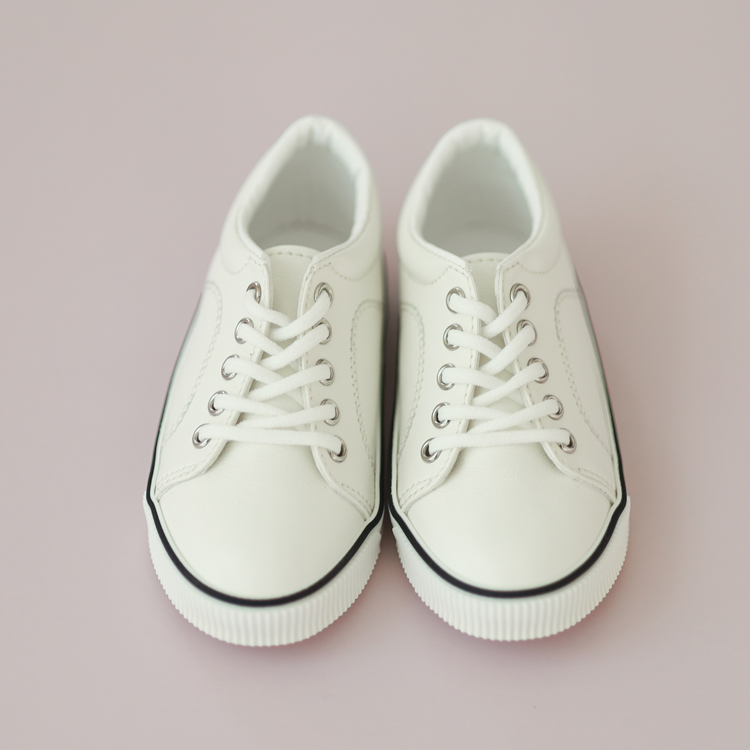 [SD9-16 Girl] Leather sneakers.White