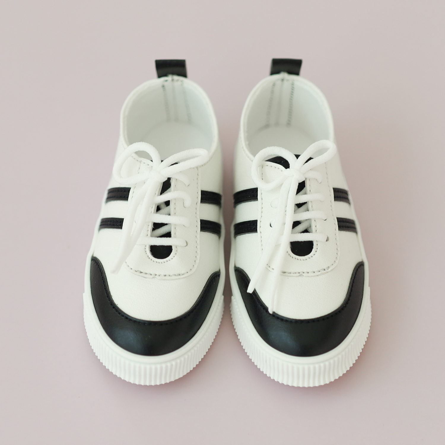 [SD9-16 Girl] Line sneakers. White X Black