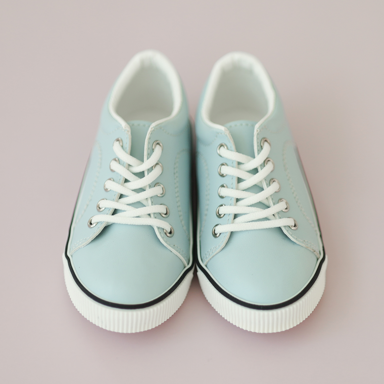 [SD9-16 Girl] Leather sneakers.Sky
