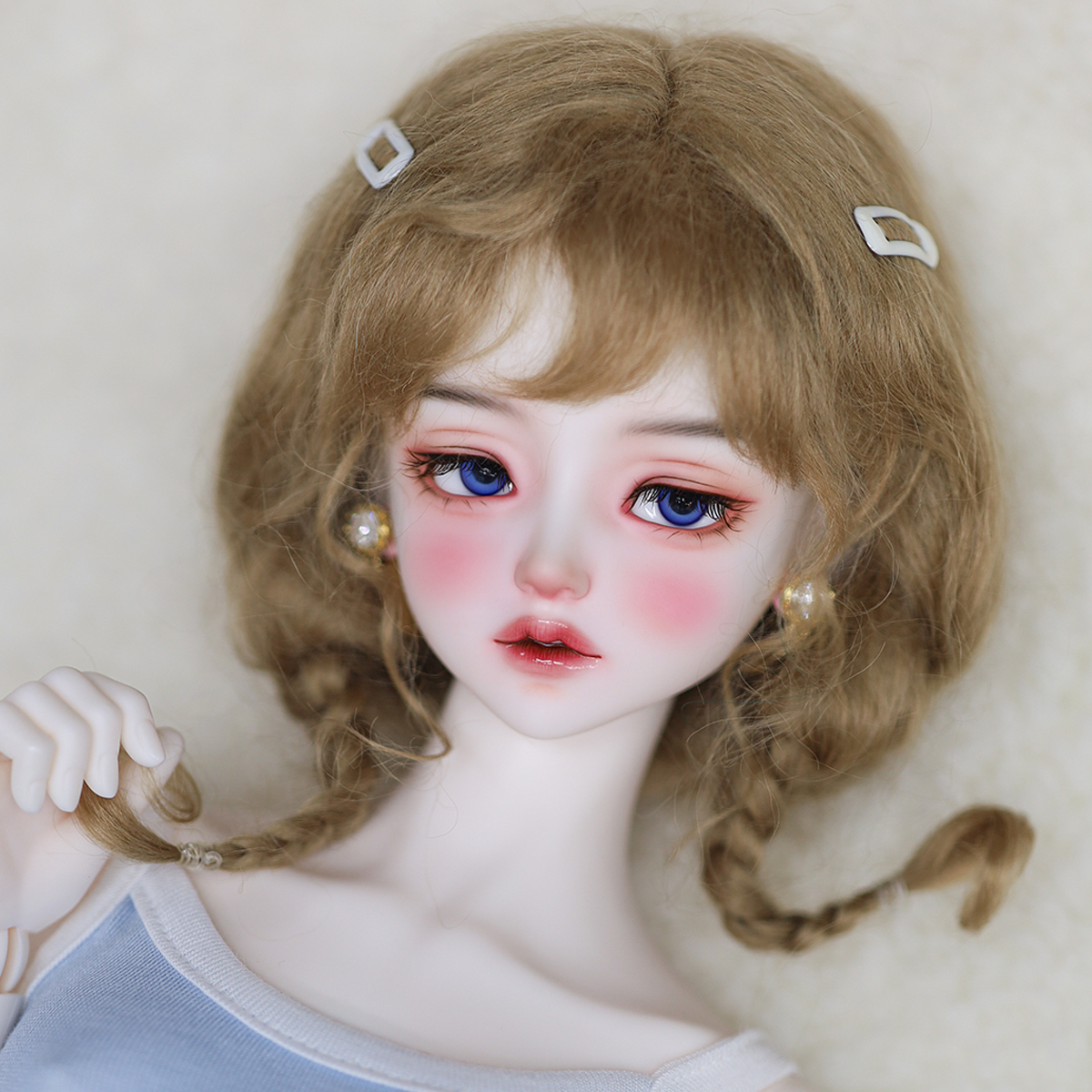 [8-9&quot;] Anna Twin Tail (Mohair)Blonde/Ash/Carrot/Deep Pink/Brown